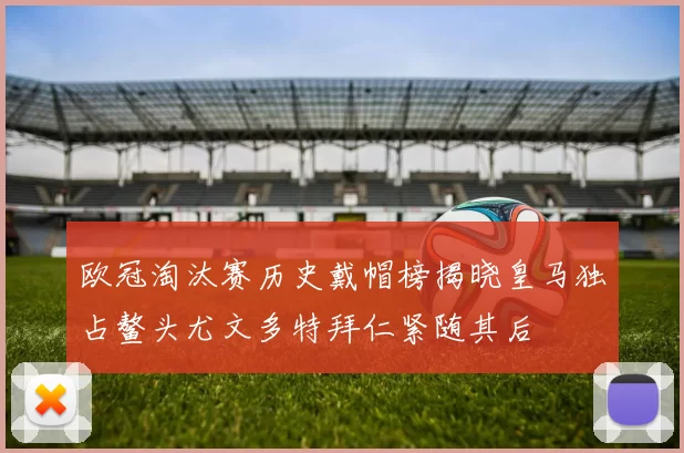 欧冠淘汰赛历史戴帽榜揭晓皇马独占鳌头尤文多特拜仁紧随其后